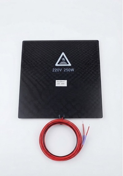 200x200 Mm 220v 250w Silikon Sıcak Yatak 3d Yazıcı Isıtıcı Mat