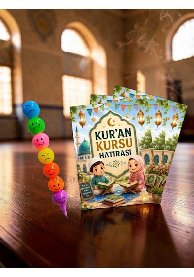 Kur'an Kursu Hatırası 10 Adet Renkli Keçeli Kalem Tebrik Kartı Hediye Seti