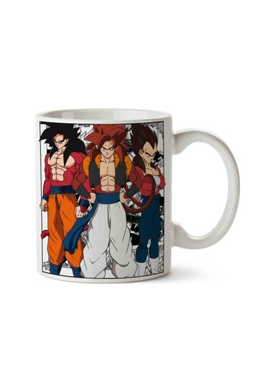 Goku Vegeta Gogeta Ssj Iki Tarafı Baskılı Kupa Bardak Çok Renkli