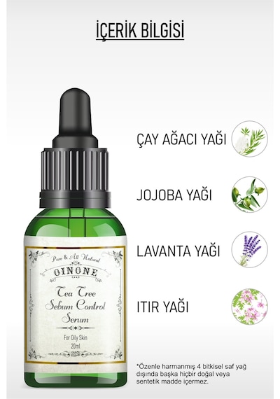 Oinone Sivilce ve Siyah Nokta Karşıtı Çay Ağacı Temizleme Serumu 20 ML