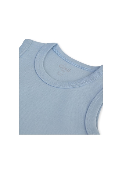 Civil Baby Organik 5 Li Sıfır Kol 3-9 Ay Çıtçıtlı Badi - Mavi