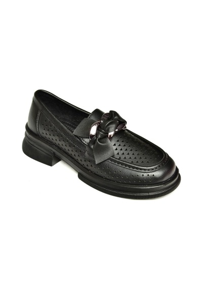 Fox Shoes U704137509 Siyah Loafer Makosen Kadın Ayakkabı Siyah