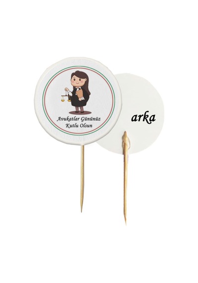 20 Adet Dekoratif Avukatlar Gününüz Kutlu Olsun Baskılı Kürdanı 6,5 Cm-4