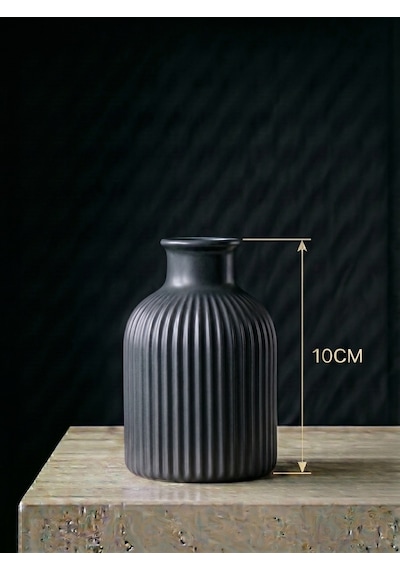 Premium - Renkli - 10cm - Kendinden Kokulu - Çizgili Pampas Vazosu