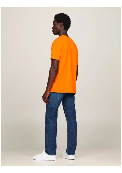 Tommy Hilfiger Erkek Sıfır Yaka T-shirt Turuncu