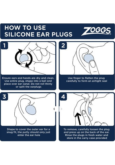 Zoggs Silicone Ear Plugs Kulak Tıkacı Beyaz-standart