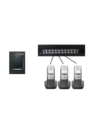 Fortel Z308 3 Harici 3 Dahili PBX Gigaset A415 Kablosuz Telefon Santrali