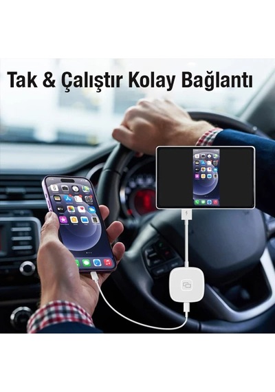 Apple iPhone Uyumlu Usb+lightning Carplay Mirror Adaptör Çevirici -youtube Netflix Tiktok Video Yansıtıcı- 5775