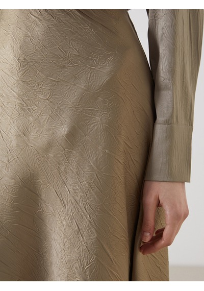 Lcwaıkıkı Classic Kahverengi Loose Fit A Kesim Saten Etek