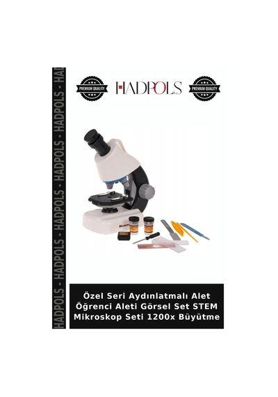 Özel Seri Aydınlatmalı Alet Öğrenci Aleti Görsel Set Stem Mikroskop Seti 1200x Büyütme