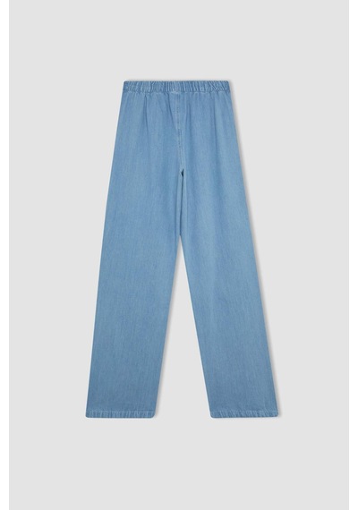 Defacto Jogger Yüksek Bel Bilek Boy Paraşüt Jean Pantolon C1321AX24SMNM39 Mavi
