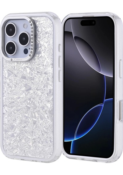 Apple Uyumlu iPhone 16 Pro Kılıf Taşlı Tasarım Zore Kapi Kapak