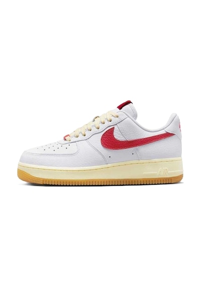 Nike Air Force 1 '07 Leather White Hakiki Deri Unisex Sneaker Ayakkabı Beyaz Kırmızı Swoosh Nike Air Force 1 '07 Leather White Hakiki Deri Unisex Sneaker Ayakkabı Beyaz Kırmızı Swoosh