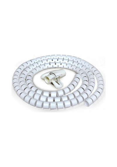 Keepro Beyaz Renk Spiral Kablo Toplayıcı Kablo Düzenleyici Spiral Ø 0.28mm1,5m