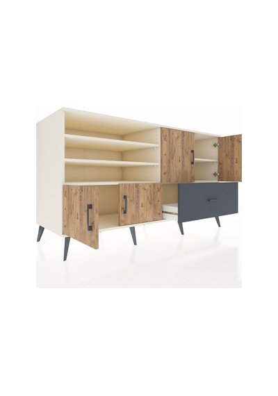 Kronos Konsol 5 Raflı Tek Çekmeceli 4 Kapaklı 176x59x99 Aytaşı-ça Aytaşı-çam/antrasit Kronos Konsol 5 Raflı Tek Çekmeceli 4 Kapaklı 176x59x99 Aytaşı-ça Aytaşı-çam/antrasit