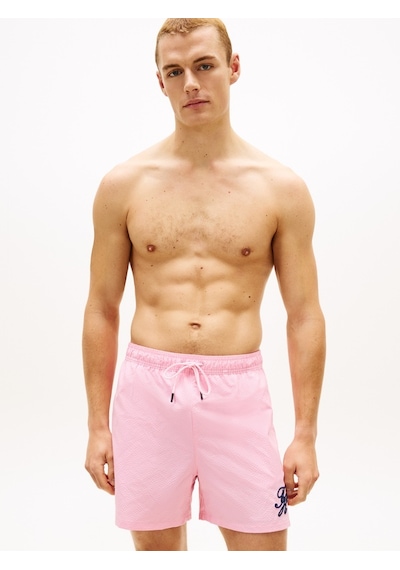 Tommy Hilfiger Medıum Drawstrıng Ithaca Scrıpt Erkek Pembe Deniz Şortu - Um0um03750