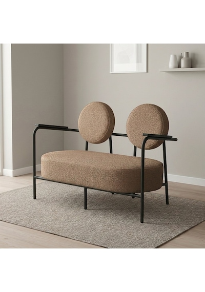 Venüs İkili Koltuk Soft Kumaş Ofis Bekleme Koltuğu Siyah Metal İskeletli - Cappuccino Bej Cappucino Venüs İkili Koltuk Soft Kumaş Ofis Bekleme Koltuğu Siyah Metal İskeletli - Cappuccino Bej Cappucino