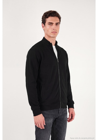 Buratti Pamuklu Regular Fit Dik Yaka Cepli Hırka Erkek Hırka 5905891 Siyah