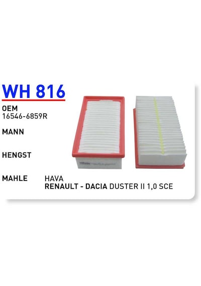 Wh816 Oem 16546-6859r Dacıa Duster Iı 1,0 Sce Otomobil Hava Filtre Air Filter