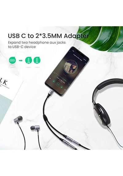 Type-c To 2 Li Aux Kulaklık Çıkış Çoklayıcı