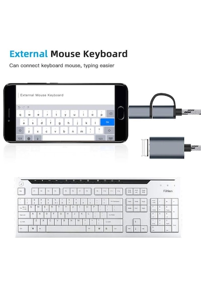 Usb 3.0 Otg To Type C Micro Usb Data Şarj Çevirici Dönüştürücü