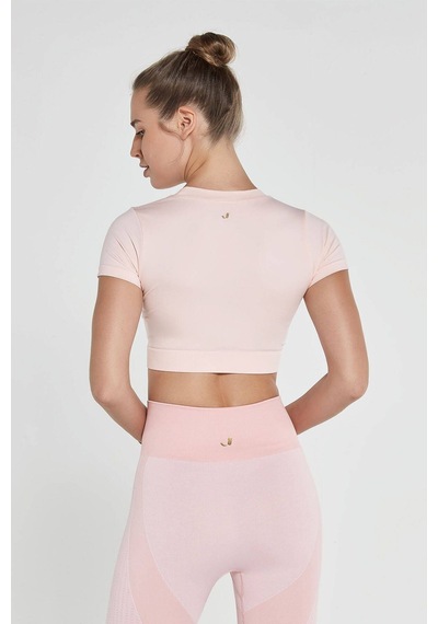Jerf Captiva Yumuşak Dokulu & Esnek Crop Top Pembe