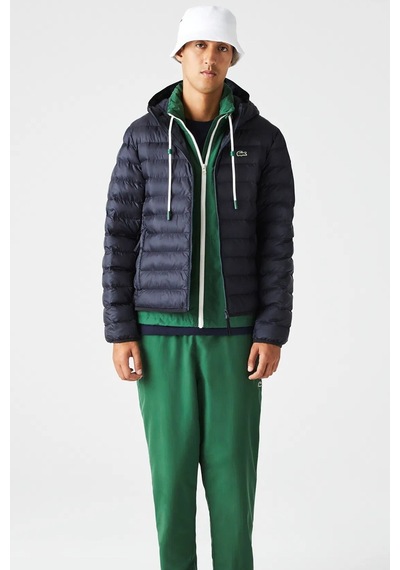 Lacoste Syntehic Fill Jacket Sabit Kapüşonlu Erkek Şişme Mont Lacivert Lacivert