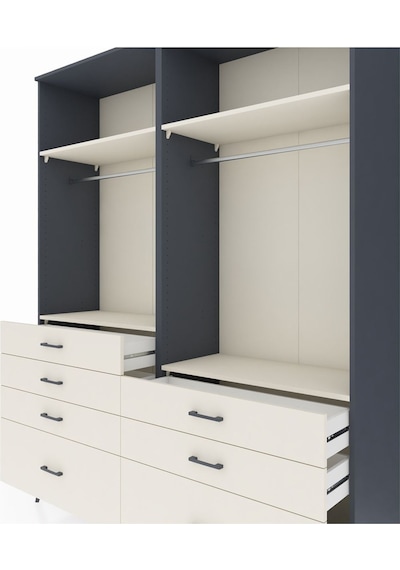 Hyperion Gardrop 4 Raflı 7 Çekmeceli 2 Askılı 176x44x221 Antrasit-aytaşı Aytaşı Hyperion Gardrop 4 Raflı 7 Çekmeceli 2 Askılı 176x44x221 Antrasit-aytaşı Aytaşı