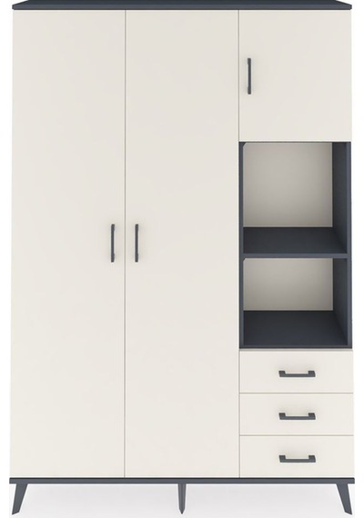 Arges Dolap 5 Raflı 3 Çekmeceli Tek Askılı 132x30x195 Antrasit-aytaşı/aytaşı Aytası/aytası Arges Dolap 5 Raflı 3 Çekmeceli Tek Askılı 132x30x195 Antrasit-aytaşı/aytaşı Aytası/aytası