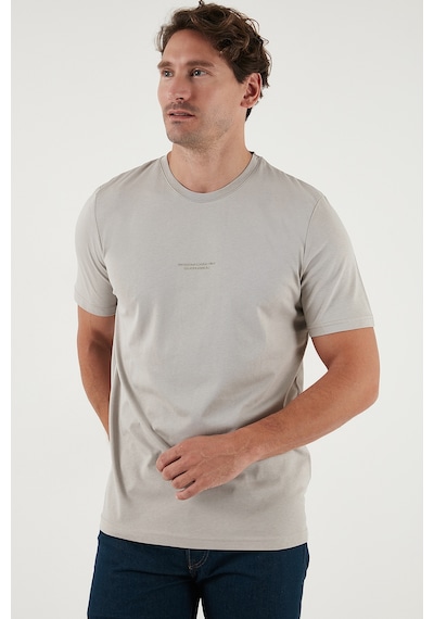 Buratti Pamuklu Baskılı Regular Fit Bisiklet Yaka Erkek T Shirt 59020205 Kül