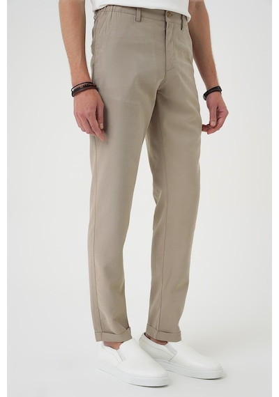 Efor Comfort Beli Lastikli Rayon Karışımlı Bej Jogger Pantolon P 1194 Bej