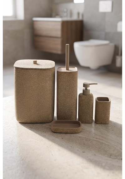 Acar Laduree Kahve 5'li Banyo Set Jhn-09779
