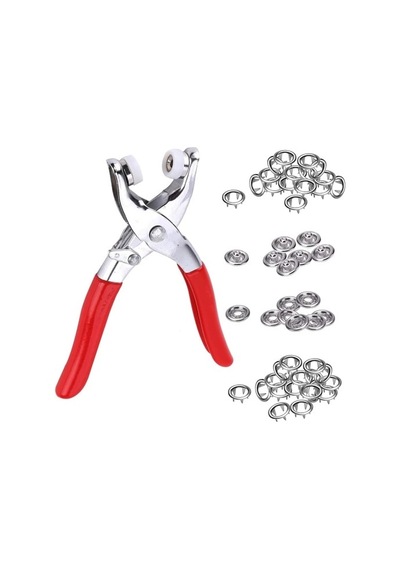 Metal Çıtçıt Pensesi Ve Düğme Seti Çok Renkli