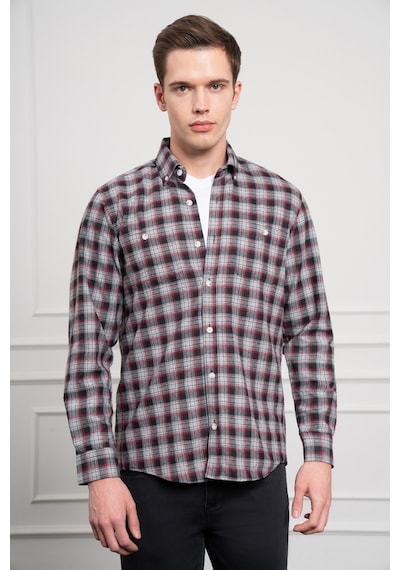 Morven Erkek Gri Kışlık Düğmeli Yaka Regular Fit Gömlek 25ks004006100 Gri Gri