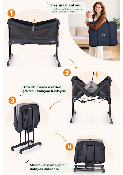 Prego Regnum Anne Yanı Beşik Siyah 4095