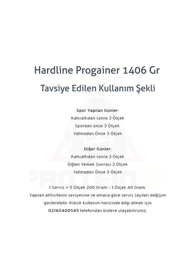 Hardline Nutrition Progaıner Muzlu 1406 Gr 1 Paket 1 X 1 Adet