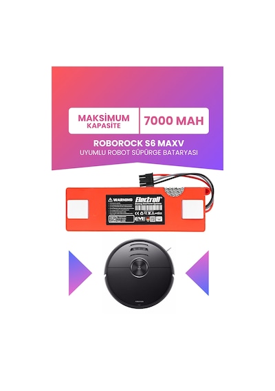 Roborock S6 Max V Yüksek Kapasite 7000mah 14.4v Robot Süpürge Bataryası