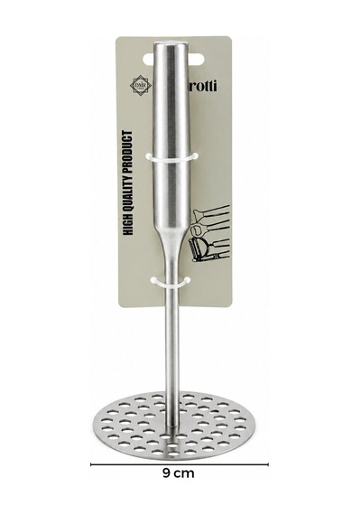 Yuvarlak Çap: 8cm Metal Saplı 11.5cm Metal Patates Ezici Toplam Uzunluk: 26.5cm