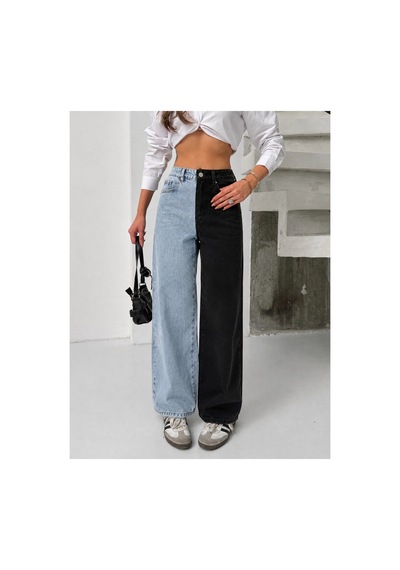 Bluemarlin Çift Renkli Bol Paça Denim/kot Pantolon Çok Renkli