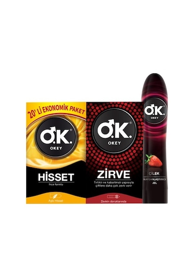 Aroma İle Ekonomik Prezervatif Seti 20'li Çilek Jel