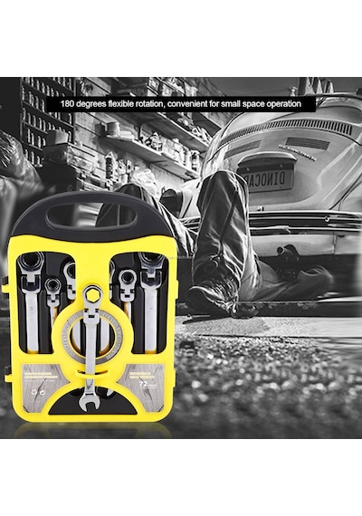 Makro 7 Parça Mafsallı Cırcır Anahtar Seti Cırcır Set 8-19 Mm