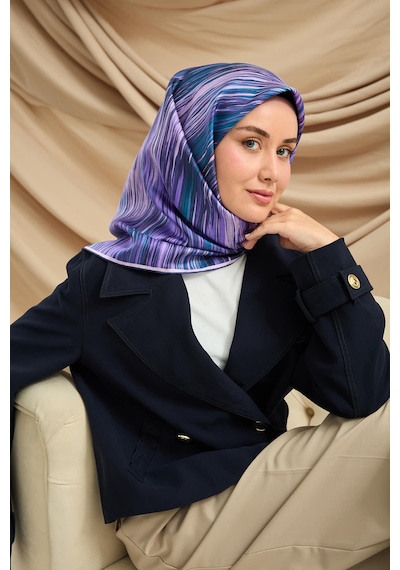 Silk Home Twill İpek Eşarp 11484-27 Mor, Patina, Pudra, Lila, Lacivert