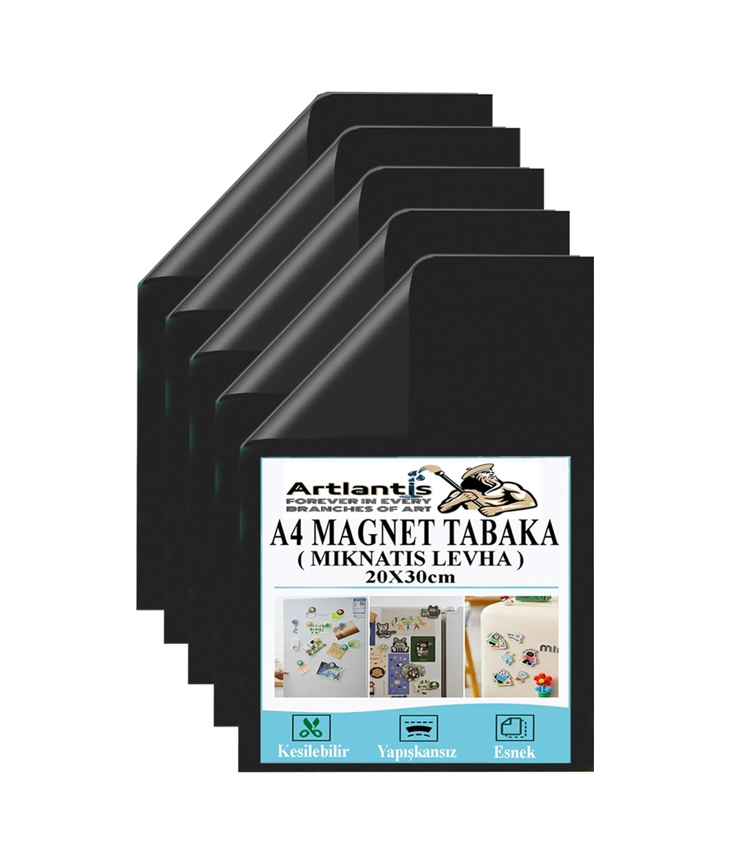A4 Magnet Tabaka 5 Adet Manyetik Mıknatıs Levha 20x30 Cm Esnek Kaliteli Foto Magnet Fotoğraf Resim Metal Yüzeye Yapışma