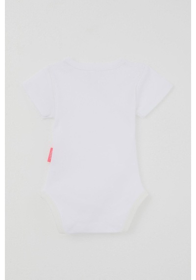 Breeze Kız Bebek Çıtçıtlı Kısa Kollu Zıbın Body Basic 0-9 Ay , Ekru