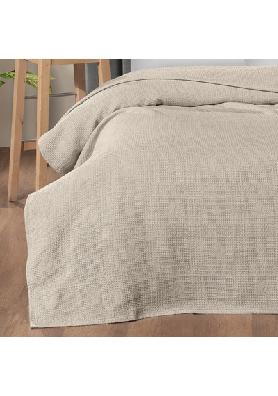 Maxstyle Tek Kişilik %100 Pamuk Pike Bej 160x220 Cm Renkli