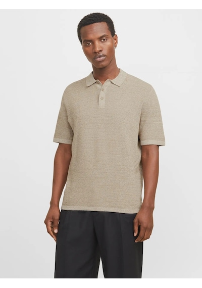 Jack & Jones Jjegeorge Knit Polo Ss Sn Erkek T-shirt-32817 Krem