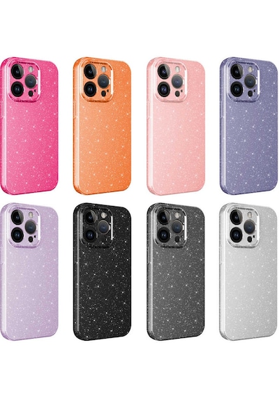 Apple Uyumlu iPhone 14 Pro Max Kılıf Kamera Korumalı Simli Lüks Zore Koton Kapak Mor