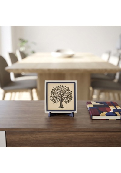 Ağaç Figürlü Şık Dekoratif Parça, Çalışma Alanlarınıza Zarafet Katan Tasarım 10x10 Cm