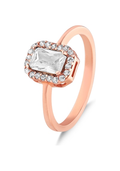 Kuyumcudukkani Beyaz Baget Taşlı "tektaş"yüzük-10437-r-w Rose Gold