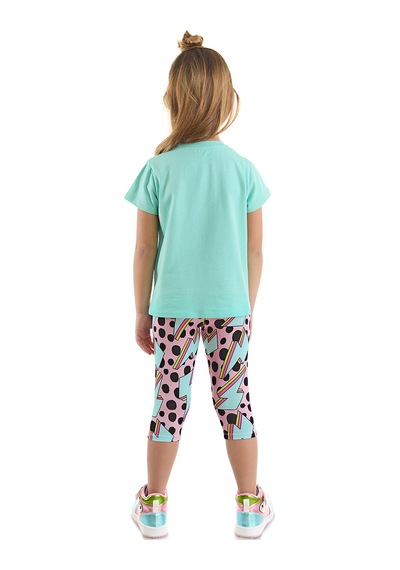 Denokids Şimsek Aslan Kız Çocuk Yazlık T-shirt Tayt Takım